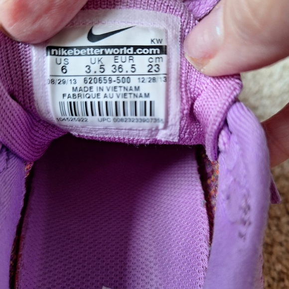 Nike Flyknit Max Atomic Purple Orange Mango Lace Up Sneakers Womens size 6 - Picture 9 of 10